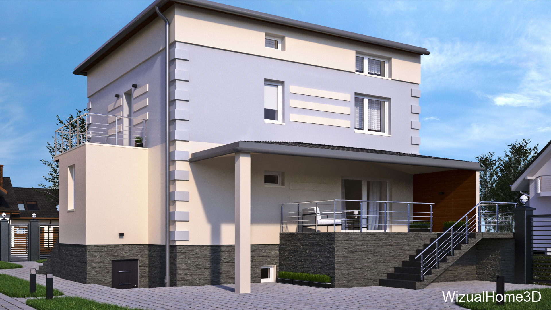 Projekt docieplenia elewacji domu jednorodzinnego - WizualHome3D